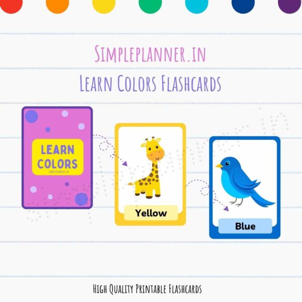 Learn Colors Printable Flashcards for Kids