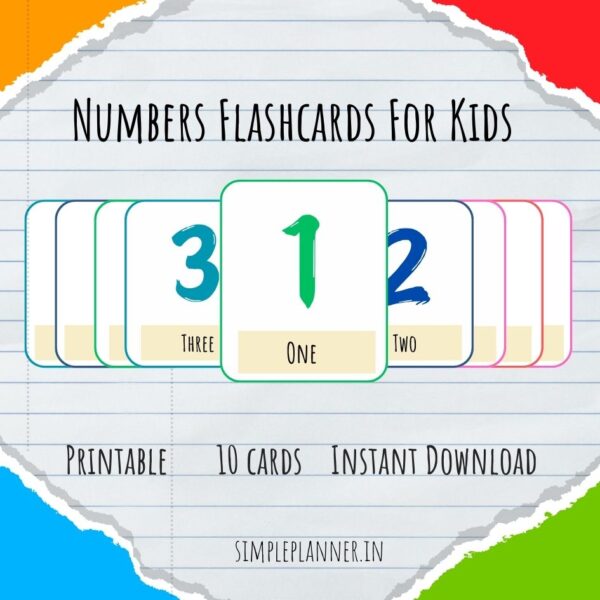 1 to 10 Counting Flash Cards for Kids