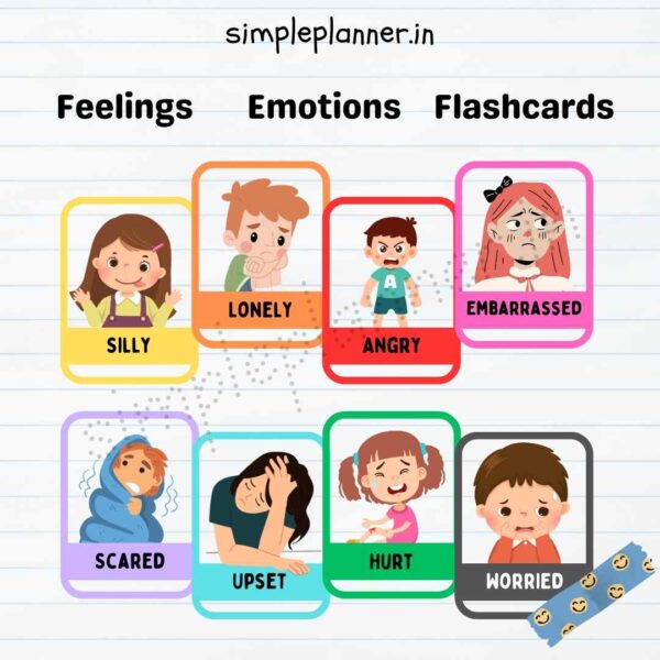 Printable Feelings and Emotions Flash Cards for Kids Set 2