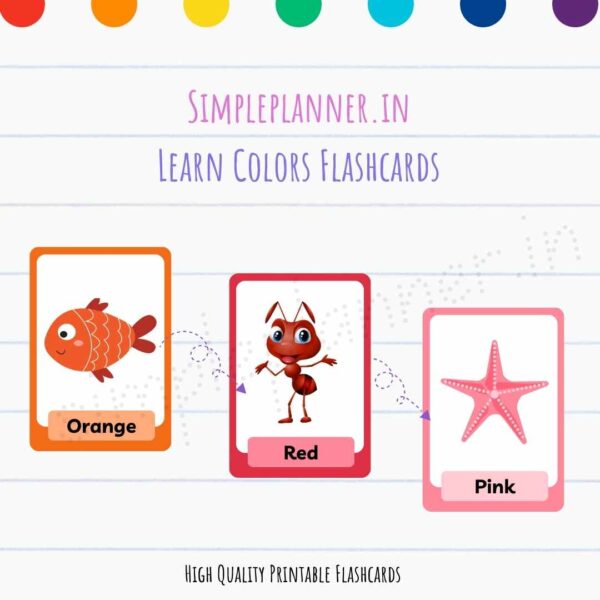 Learn Colors Printable Flashcards for Kids Set 3