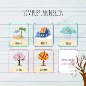 Seasons Flashcards for kids