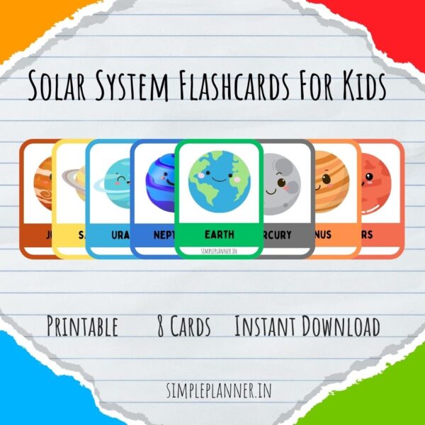 Solar System Flash cards for kids