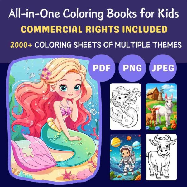 All in one multi themed coloring sheets